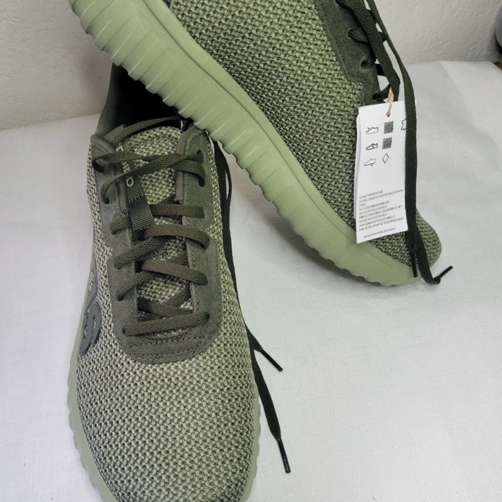 MENS NWT ADIDAS GREEN OLIVE KAPTIR BASE RUNNING WORKOUT EVERY DAY SHOE SIZE 10 - Picture 8 of 10